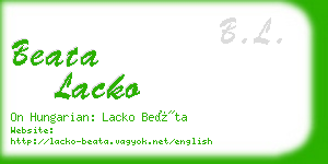 beata lacko business card
